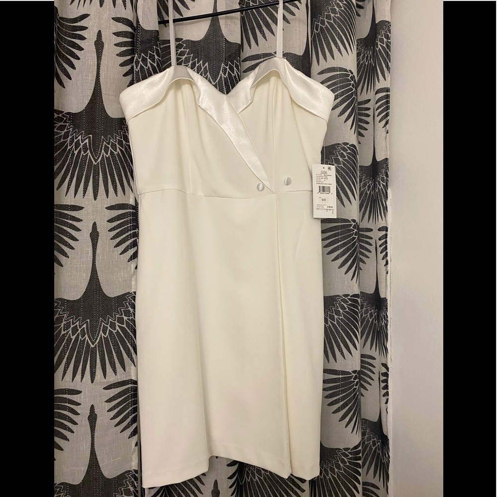 Aidan Maddox strapless tuxedo dress Ivory sz12
